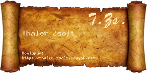 Thaler Zsolt névjegykártya